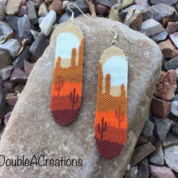 COPY - 🌵Saguaro Desert Bead Earrings, New, Handmade By Me - Picture 5 of 8